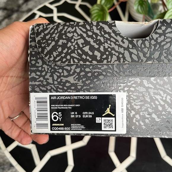 Air Jordan 3 Retro SE Fire Red Cement Grey Basketball Shoes - Picture 15 of 16